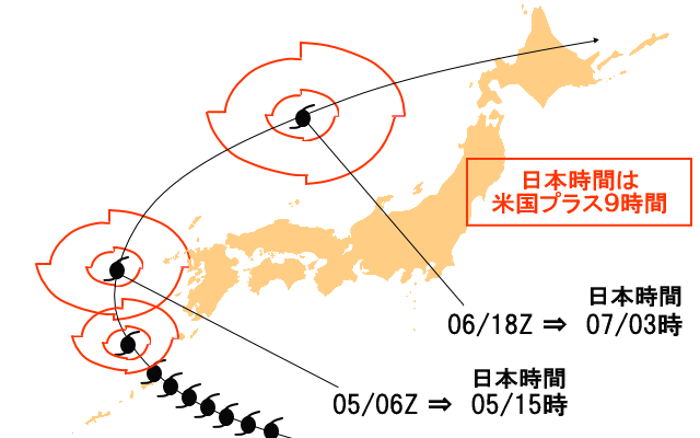 米軍台風進路予想のイメージ画像